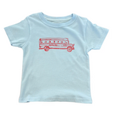 Short Sleeve Light Blue School Bus Shirt