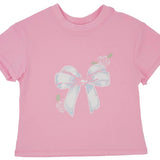 Big Bow Screen Print on Pink T-Shirt