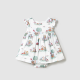 Rabbit Printed Dress with Bloomers