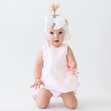 Pink Seersucker Ric Rac Swing Top & Ruffle Bloomer Set
