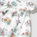 Rabbit Printed Dress with Bloomers
