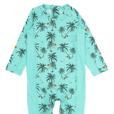 Shorebreak Long Sleeve Baby Surf Suit - Palm Trees (beach glass)