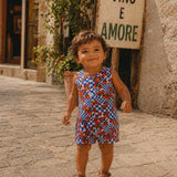 Shortie Romper - Pomodoro Check (Tomato)