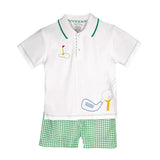 Golf Theme Embroidery Short Set