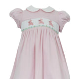 Smocked Bunnies Pink Knit Dress