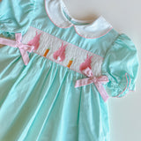 Smocked Bunny Dress - Mint