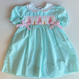 Smocked Bunny Dress - Mint