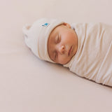 Stretch Knit Swaddle + Hat | Soft Blush