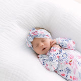 Knotted Baby Gown Hat and Headband Set - Bloom