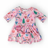 Sugarplum Fairy 3/4 Sleeve Twirl Bodysuit