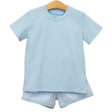 Thomas Short Set - Light Blue Gingham