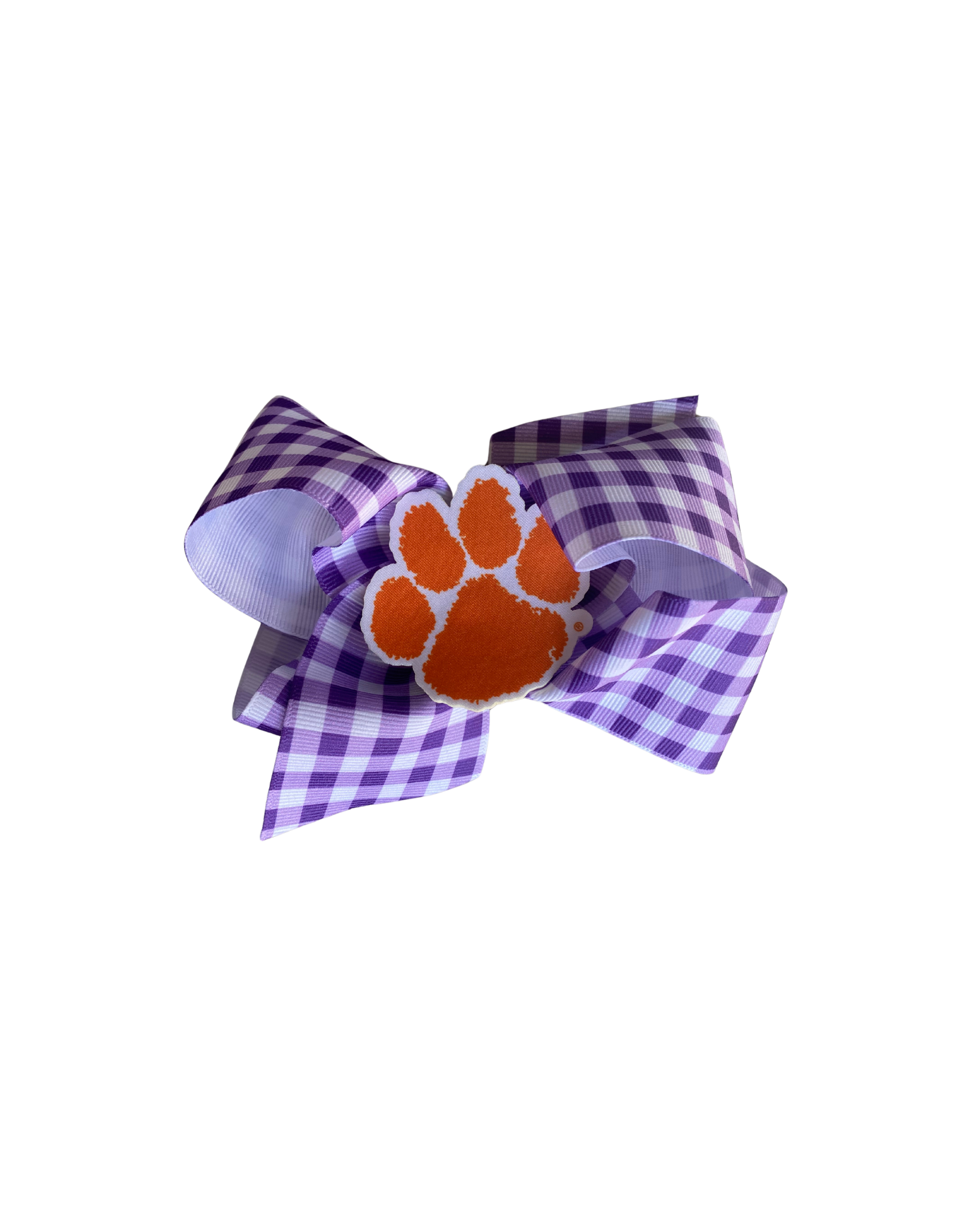 Gingham Print With Badge Bow- Clemson