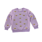 Glitter Football Crewneck - Lavender