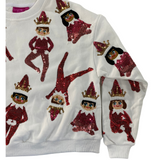 Kids White Elf On The Shelf Sweatshirt