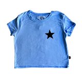 Boxy Top w/ Star | Chambray Blue