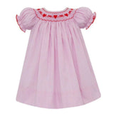 Valentine's Day - Pink Gingham Bishop Smocked Dress
