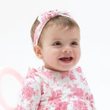 Vintage Pink Roses Knot Headband