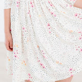 SALE Whimsical Wildflowers 3/4 Sleeve Pocket Twirl Dress