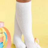 White Cable Knit Knee Socks