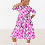 Witches Boo 3/4 Sleeve Pocket Twirl Dress