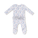 Country Girl 2 Way Zipper Ruffle Back Footie