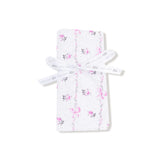 Dainty Buds and Bows Stripe -Ruffle Burp Cloth