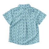 Short Sleeve Fishing Shirt - Aqua Tuna Print