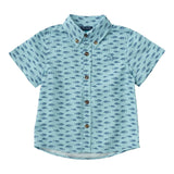 Short Sleeve Fishing Shirt - Aqua Tuna Print