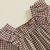 Brown Gingham Ruffle Bubble