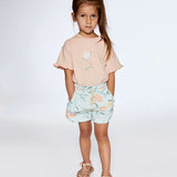 Baby Blue Floral French Terry Short