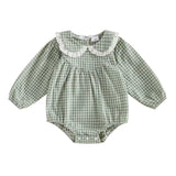 Green Gingham Bubble Romper