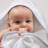 Hooded Towel Wash Cloth Set - Blue Ginhgam