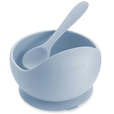 Silicone Suction Bowl & Spoon Set - Baby Blue