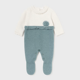 Dusty Blue Knit Flower One Piece