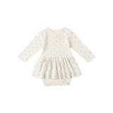 Pointelle Skirted Bodysuit | Blue Ditsy