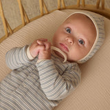 Ribbed Baby Jumpsuit | Steel Blue Micro Stripe