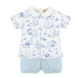 Blue Toile Bloomer Set