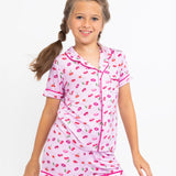 Cherries and Lips Short Sleeve Pajama Set