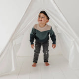 Blue Colorblock Knit Sweater