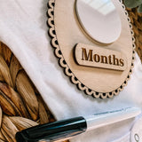 Scalloped Edge Monthly Milestone Dry Erase Sign