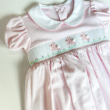 Smocked Bunnies Pink Knit Dress