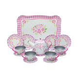 Fancy Tin Tea Set Floral
