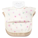 Smock Bib for Baby - 2 Pieces in Flowers & Sand