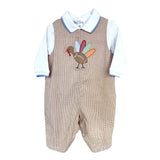 Football Turkey Applique Overalls