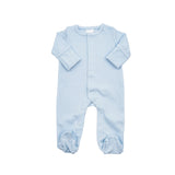 Picot Trim Footie Blue With White