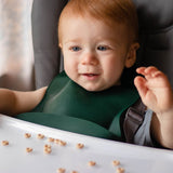 Forest Green Silicone Bib with Crumb Catcher