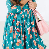 Gingerbread House Pocket Twirl Dress