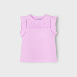 Girl Eyelet Shirt - Mauve Pink