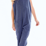Navy Rib Sleeveless Jumpsuit