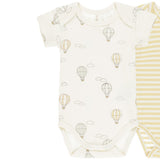 Short Sleeve Bodysuit || Yellow Stripe